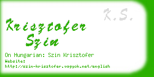 krisztofer szin business card